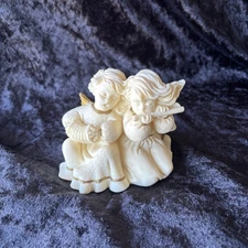 Vintage Windsong Angels Figurine Roman Inc 1997 Flute Accordion Singing