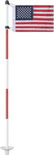 Golf Flagstick 6Ft, Double-Side American Flag for Putting Green, Portable 5-S...