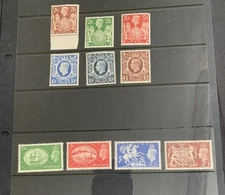 GB GEORGE VI MINT STAMPS 1939-48 SET OF 6 + 1951 FESTIVALS SET OF 4