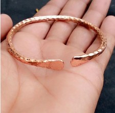 Simple Copper Handmade Partywear Bangle Hammered Anniversary Woman Bangle Si159