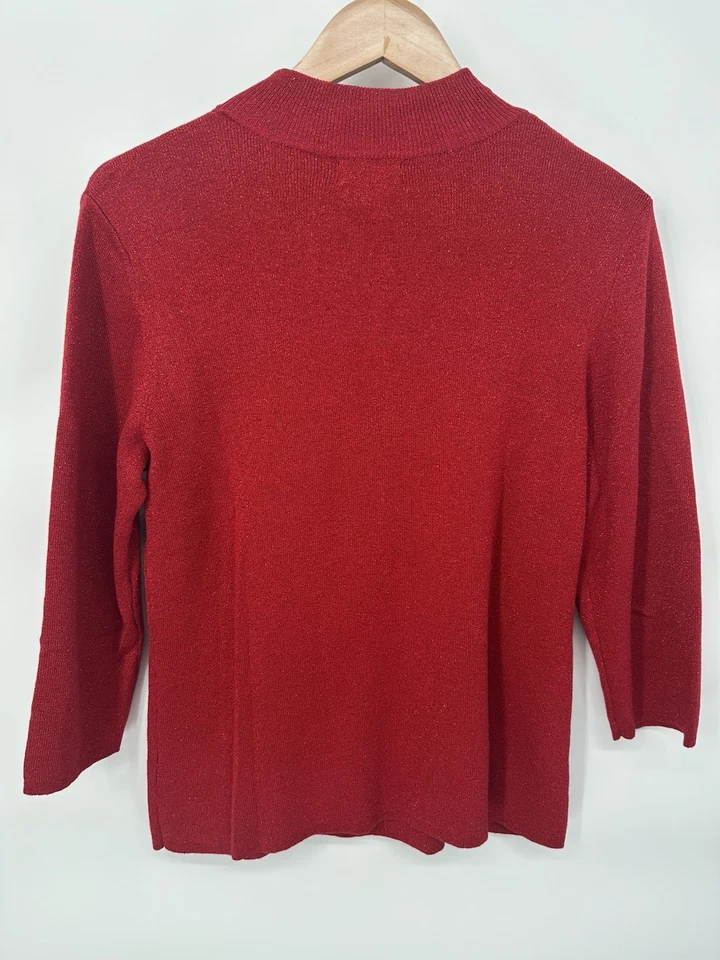 Suéter de Natal vintage vermelho brilhante Hampshire Studio blusa vermelha grande - Imagem 4 de 4