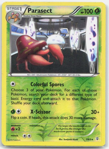 Parasect 7/83 Rare Generations Pokemon Reverse Holo Moderately Played