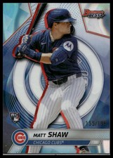2025 Bowman's Best Matt Shaw #15 Chicago Cubs SN Aqua Lava Refractors