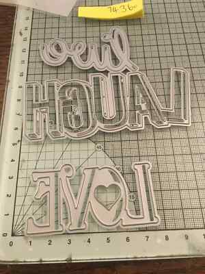 Tonic Studios Live Laugh Love large sentiment die set ref7436a **SALE**