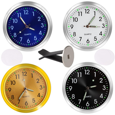 4 Stücke Car Clock, Mini Fahrzeug Armaturenbrett Uhr für Auto, Mini Quartz Analo