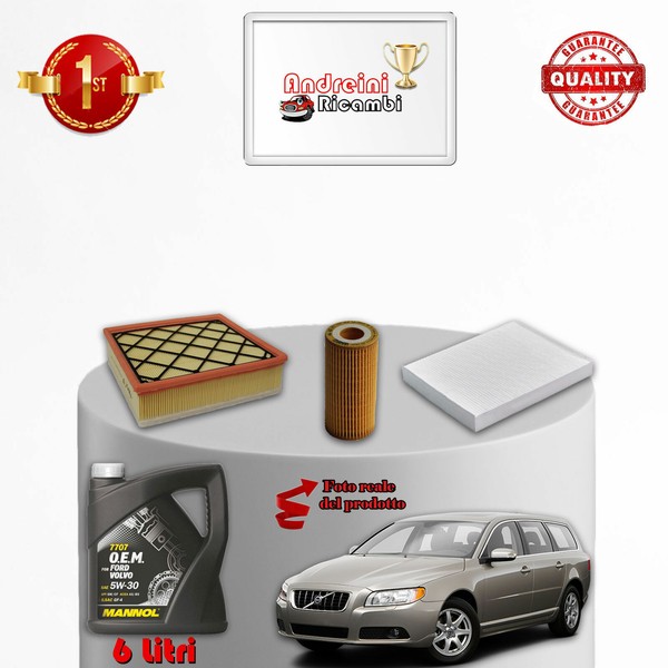 Wartungsset 3 Filter Und ÖL Volvo V70 III 2.5 T 170KW 231PS Ab 2009-image