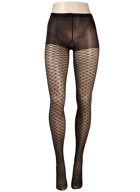 Pantimedias HUE Faux Net Sheers Control Top Negras Talla 2 - Nuevas con Etiquetas Foto 3 de 4