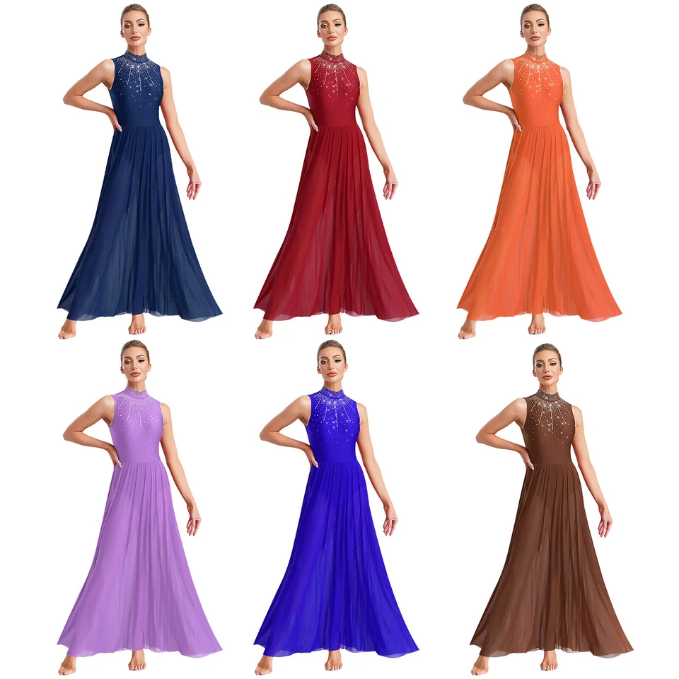 Frauen Trikotanzug Elegant Kleider Flüssig Lyrisches Tanzkleid Abschlussball - Bild 3 von 4