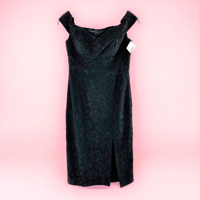NEW/NWT Aidan Mattox Black Lace Cold Shoulder Bustier Sheath Dress Size 2 |  eBay