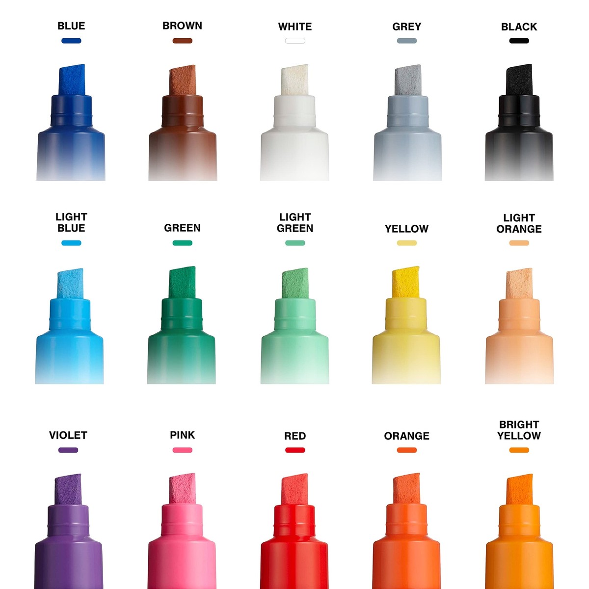 15 Paint Markers, 8K Broad Markers with Broad Chisel Tips, Set of