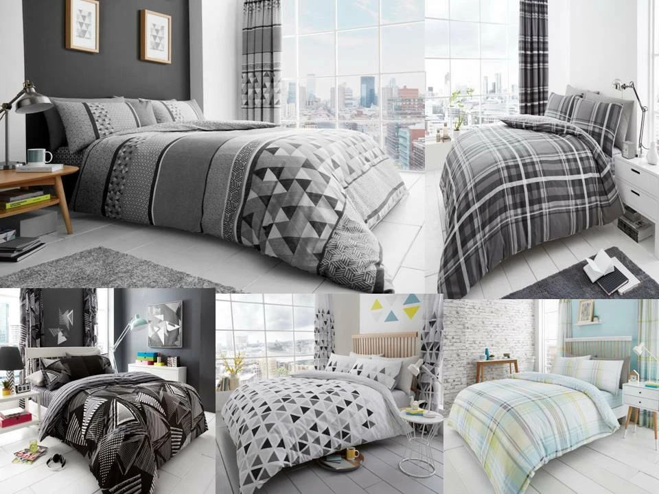 DUVET COVER WITH PILLOW CASE QUILT COVER BEDDING SET SINGLE DOUBLE KING ALL SIZE