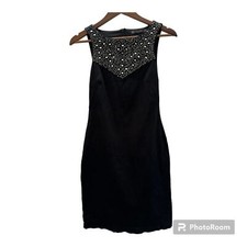 Zara Trafaluc Women’s Dress Sleeveless Silver Sequins Lined Black M