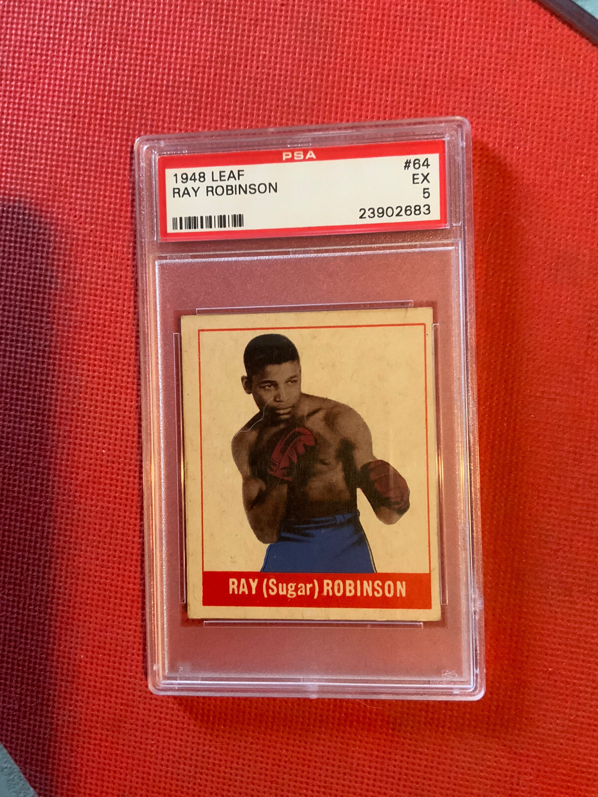 1948 Leaf Gum Co Ray Sugar Robinson #64 Vintage Boxing Rookie Graded PSA 5