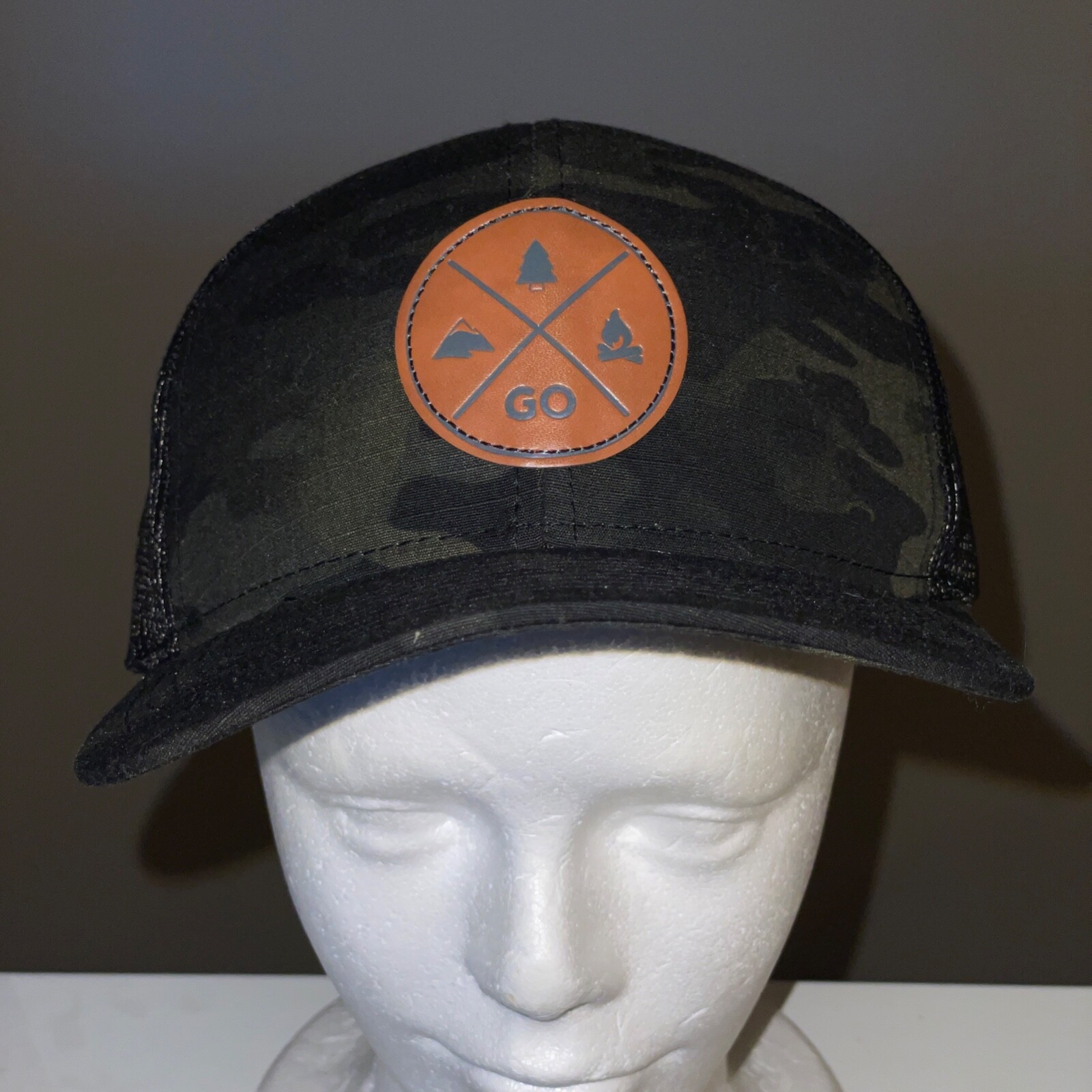 Go Outdoors Black Camo Mesh Snapback Adjustable Adult