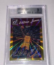 2016-17 Panini Donruss Holo YELLOW LASER /25 LeBron James W Kobe BGS 9 POP 1/1