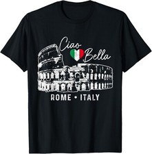 New Limited Rome Italy Roma Italia Colosseum Vintage Italian T-Shirt Made In USA