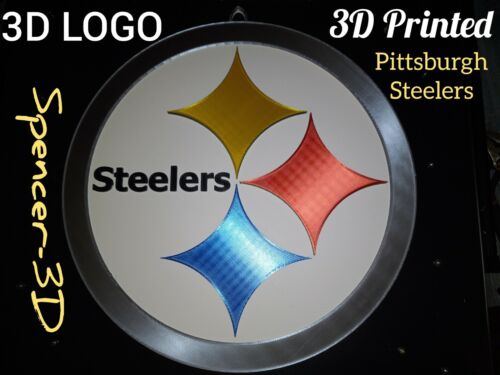 3D PRINTED NFL Pittsburgh Steelers 3D Graphics Logo sign 8" Outer Diameter - Picture 1 of 10