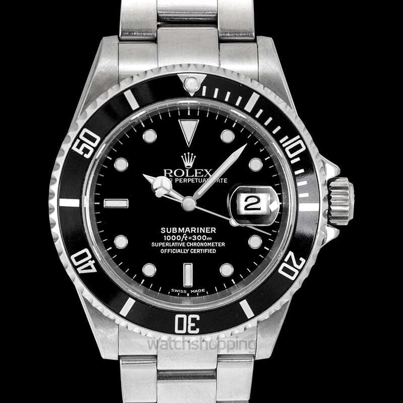 Rolex Submariner Men's Black Watch with 