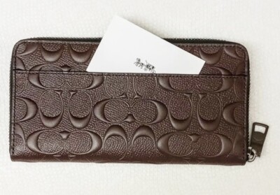 Coach Outlet Leather Wallet Coach Men's Accordion Zip Wallet