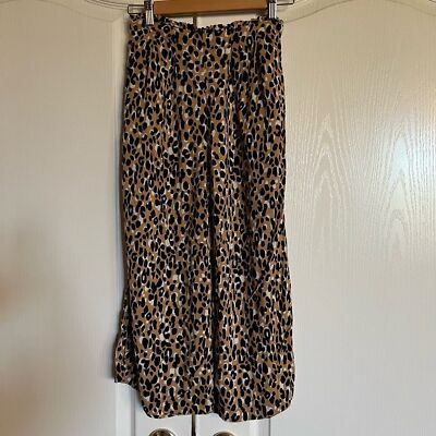 Treasure & Bond leopard pull on  rayon wide leg pants size Medium