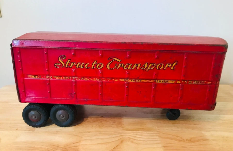 Vintage Strutco #700 Semi Truck & Trailer Diecast Pressed Steel Toys Adult 50s - Image 4 of 4