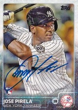 JOSE PIRELA SIGNED AUTO'D 2015 TOPPS CARD 594 NEW YORK YANKEES SAN DIEGO PADRES