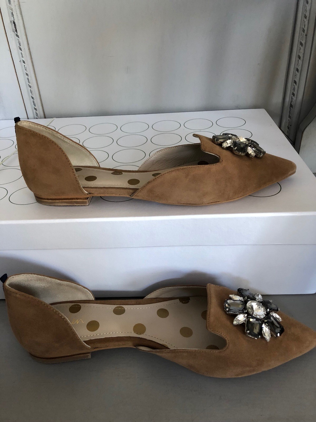 Splendido Splendido Splendido Boden gioiello flat in pelle scamosciata SCARPE, Acero Marrone UK7/40 RRP 0ded8e