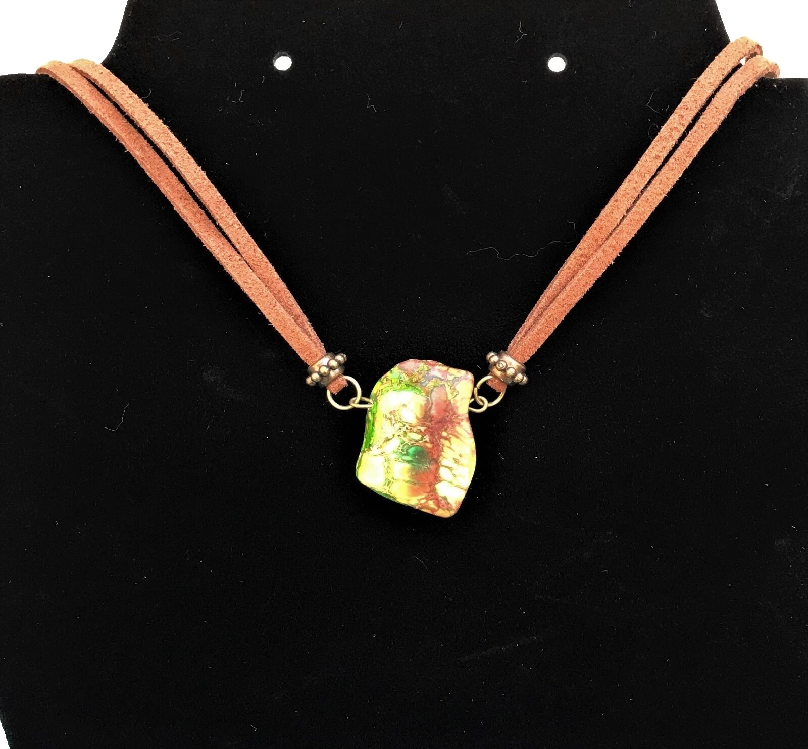 Jasper colgantes de moda de latón chapado