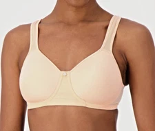 Breezies~Sleek Curves Wirefree Contour Bra~34D~Apricot~A275794~Foam Cup  5845