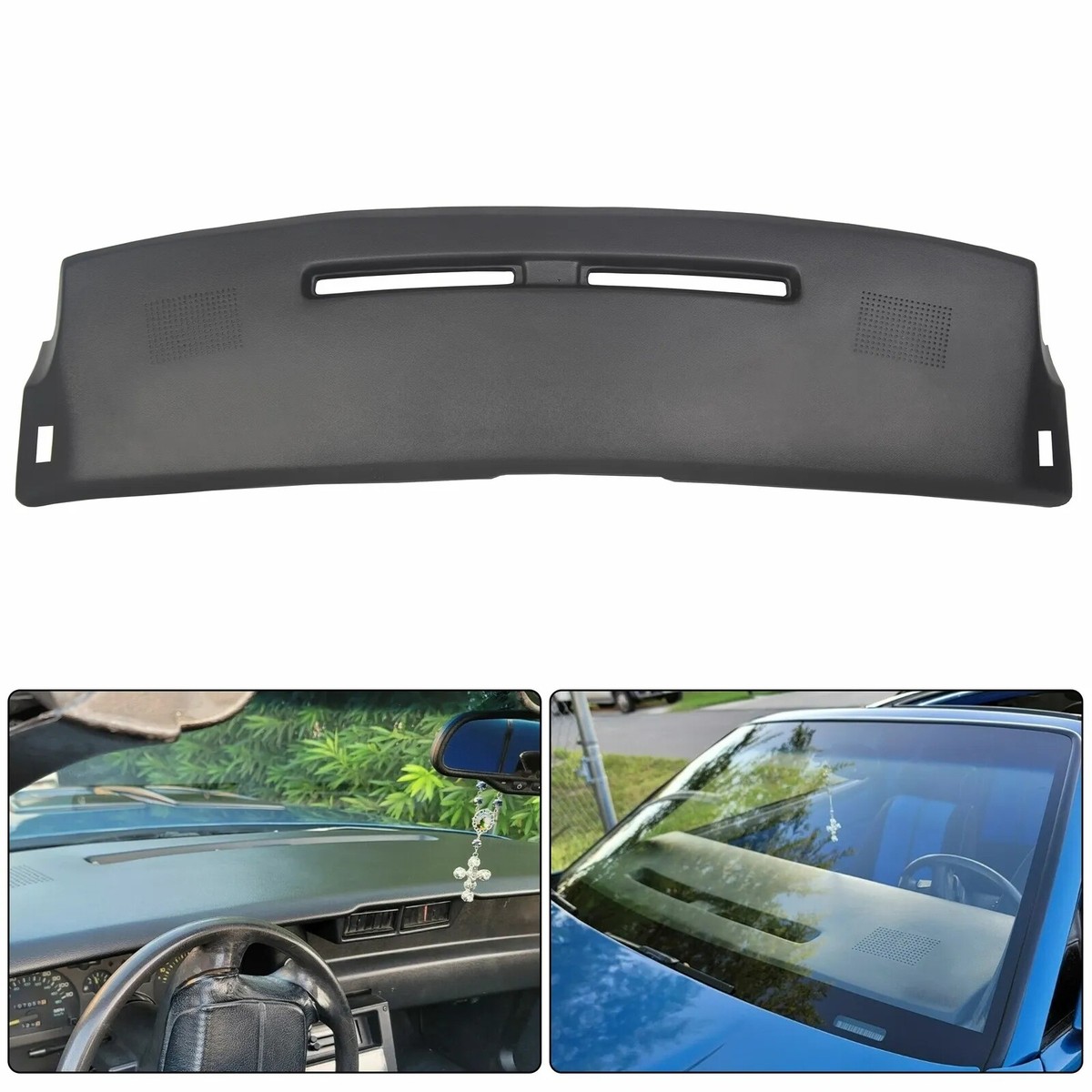 Black Dash Pad Cap Bezel Overlay Cover Replacement For Chevrolet