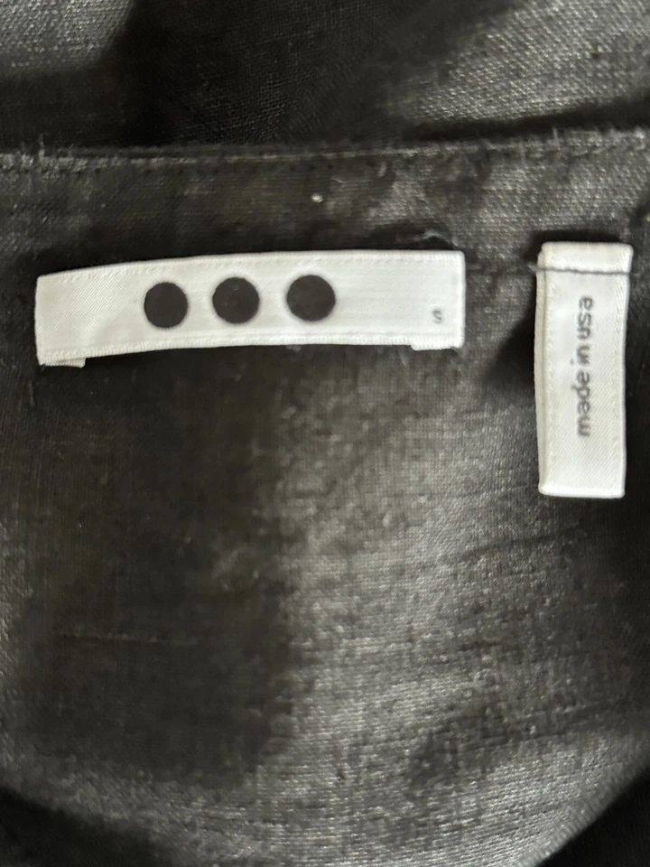 Three Dots Linen Shift Dress Size Small Black - Image 3 of 4