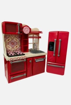 Our Generation Red Kitchen And Refrigerator Set Red Fun And Very Nice  