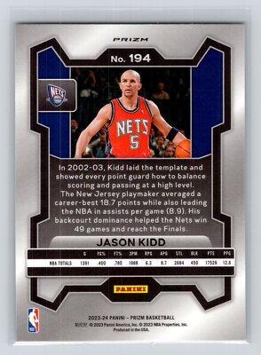 2023-24 Panini Prizm Jason Kidd #194 Silver Prizm | eBay