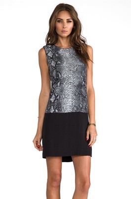 snakeskin shift dress