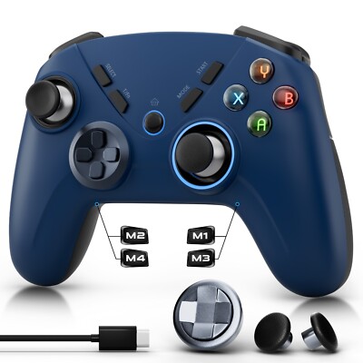 ISHAKO Wireless Controller for PC/Switch/Android/iPhone, 4-Back Macro buttons