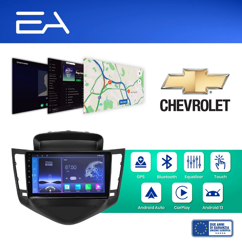Autoradio Android per Chevrolet Cruze 2011-2013 -Octacore 4GB 64GB -Telecamera - Immagine 2 di 4