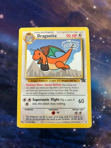 New Listing1999 Pokemon TCG Dragonite Card WB Stamped Movie  Promo #5 WOTC Black Star Promo