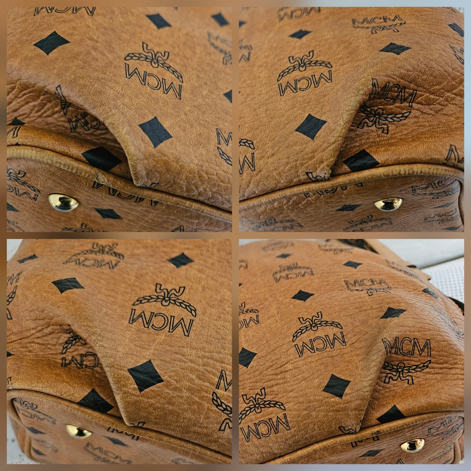 MCM Cognac Medium Drawstring Bucket Shoulder Bag … - image 12