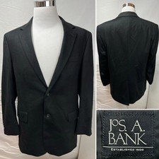 JOS A BANK 1905 designer BLACK 100 CASHMERE mens sport coat sz 48L 48 LONG