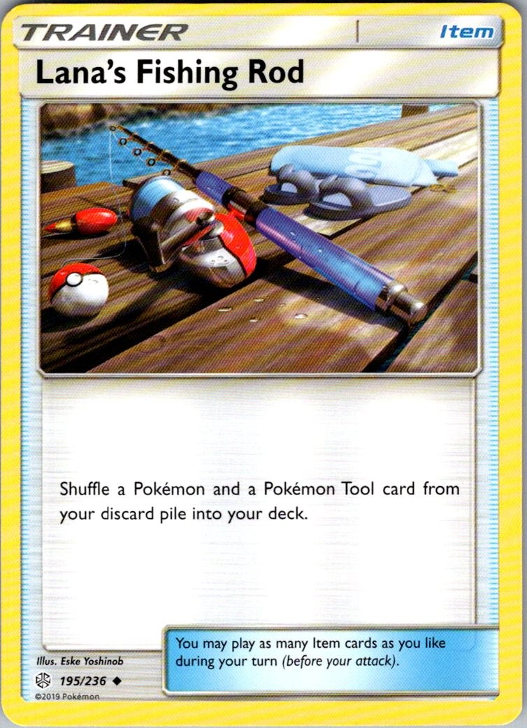 Lana's Fishing Rod Cosmic Eclipse 195/236 Uncommon Pokemon Near Mint