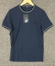 Fred Perry Twin Tipped T-Shirt Men’s Small Navy 100% Cotton NWT M1588