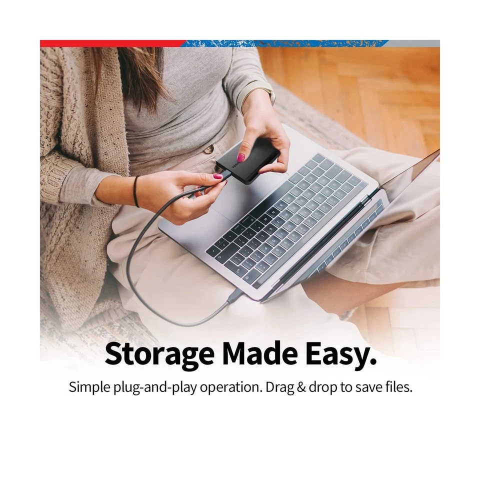 Toshiba Canvio Basics 4TB Portable External Hard Drive USB 3.0, Black - HDTB5... - Image 3 of 4