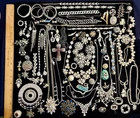 Huge Lot Vtg to Now Rhinestone Costume Jewelry Missing Stones Broken Single Ear.