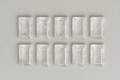 Crystal Quartz Rectangle Faceted Cut Gemstone for Clear Modern Elegant Jewelry