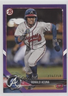 2018 Bowman Prospects Purple 216/250 Ronald Acuna Jr #BP1 Rookie RC 0nr3
