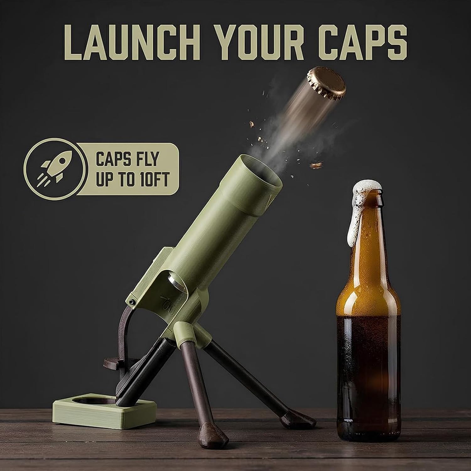 Beer Bottle Mortar Opener 51mm Press Style Bottle Opener for Home Bar & Party