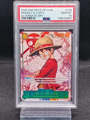 2025 One Piece Carrying on Will Monkey D Luffy Alt Art #OP13-118 PSA 10
