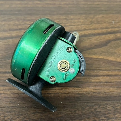 #ad Vintage Johnson Citation model 110 push button casting reel Tested Working $24.95