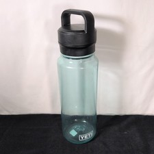 YETI Yonder 34oz 1L Plastic Water Bottle With Chug Cap Lid Light Green/Blue