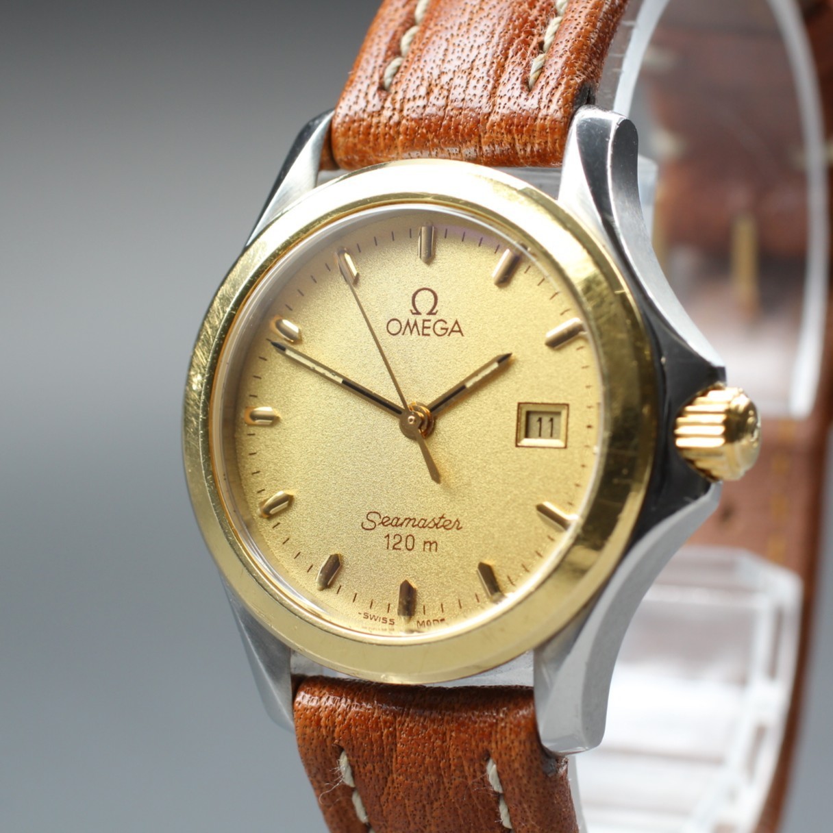 [Near OMEGA Seamaster Cal.1424 Date Gold
